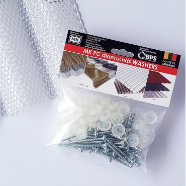 Śruby mocujące do drewna z podkładką M5 x 50 mm MK PC DIAMONDS (3 kolory)